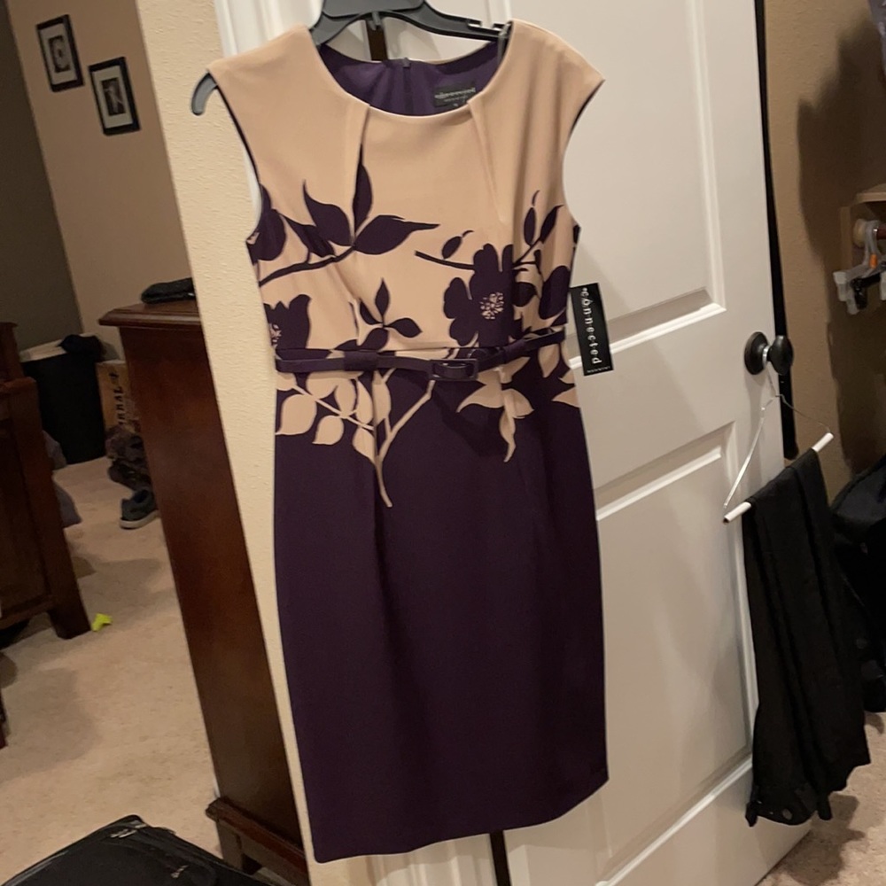 Connected Apparel - Purple & Beige dress